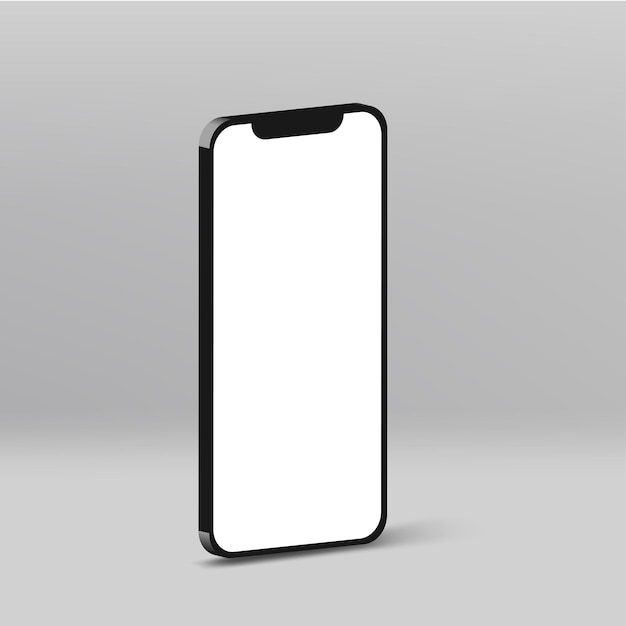 Realistisches Bildschirmmodell für Smartphones mit verschiedenen Winkeln und isolierten Hintergründen
