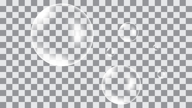 realistisches Bubble-Vektorelement mit durchsichtigem Hintergrund