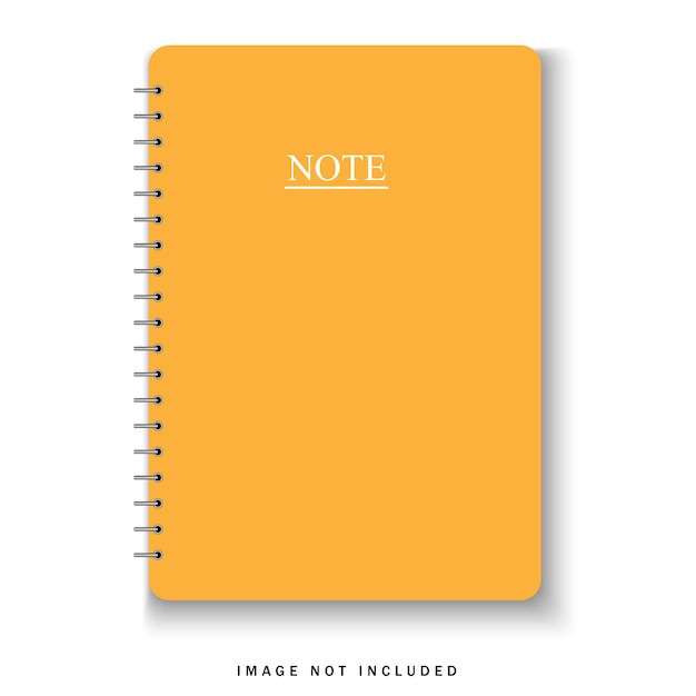 realistisches Design der gelben Vektor-Notebook-Hülle