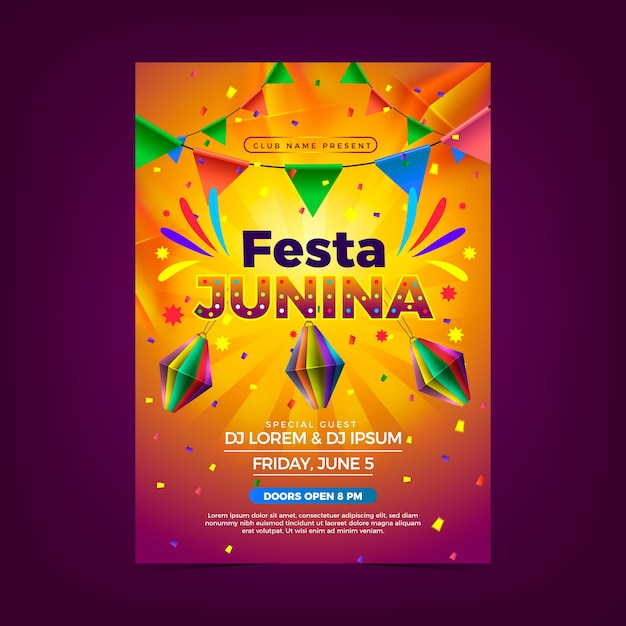 Vektor realistisches festa junina plakat