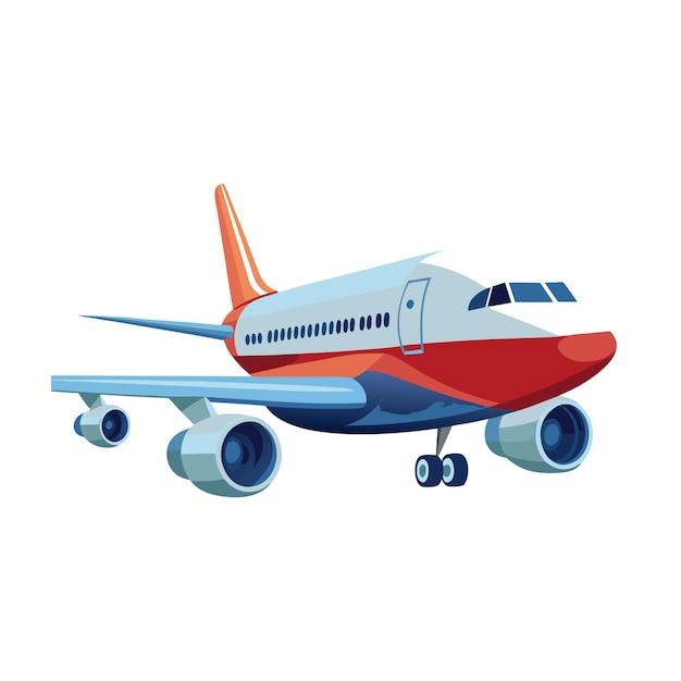 Realistisches Flugzeugvektor-Illustrationskonzept