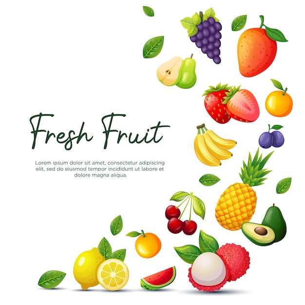 Realistisches frucht-hintergrunddesign