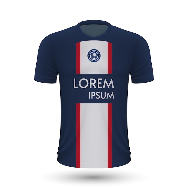 Realistisches fußballtrikot psg