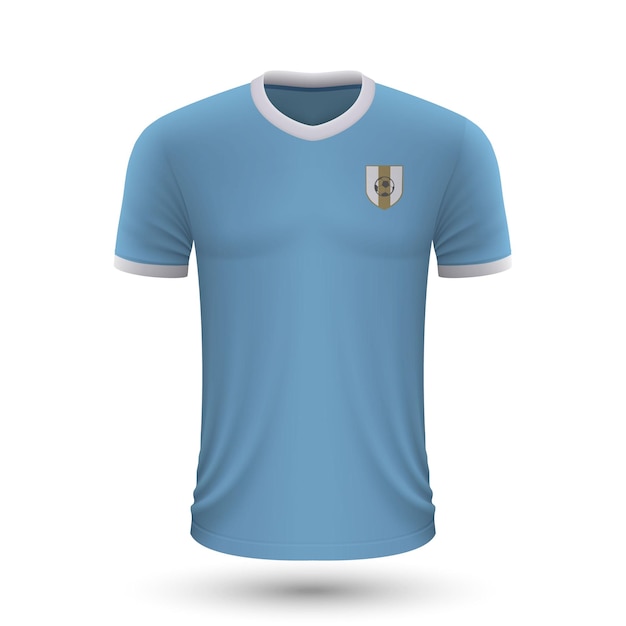 Realistisches fußballtrikot von uruguay