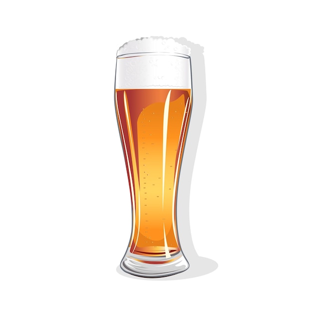 Realistisches glas mit bier