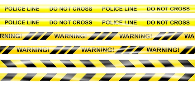 Realistisches im Bau befindliches Warnband mit Warnschildern für Baustellen oder Tatorte Gefahrenband Polizeilinie und Band nicht überqueren Warnband für Gefahren Bänder für Unfälle