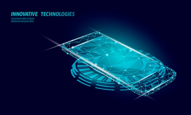 Vektor realistisches induktives ladepad. smartphone kabelloses wechselkraftwerk. moderne innovative technologie telefon gerät magnetische elektrische last energie batterieladegerät illustration.