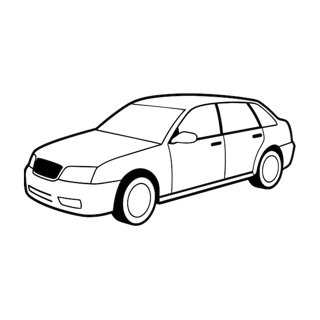 Realistisches Konzept für die Vektorillustration von Autokonturen