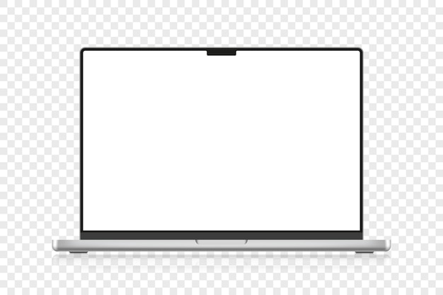 Realistisches Laptop-Mockup, isoliert auf durchsichtigem Hintergrund
