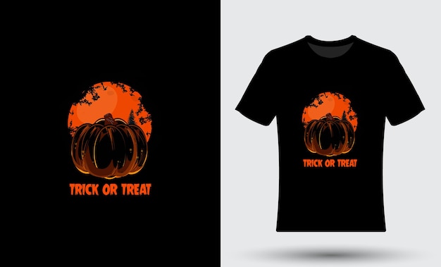 Vektor realistisches modernes halloween-t-shirt mit kürbis