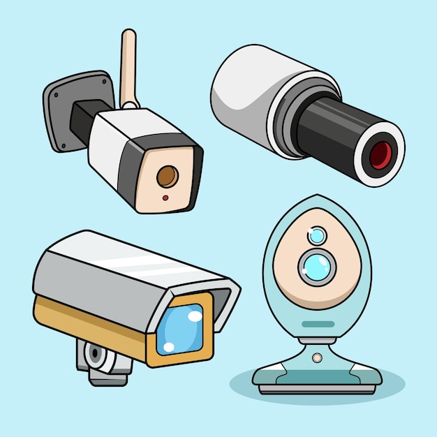 Realistisches Objekt von CCTV-Wireless- und Kamerasymbolen Sammlung von CCTV- und Sicherheitssystemen
