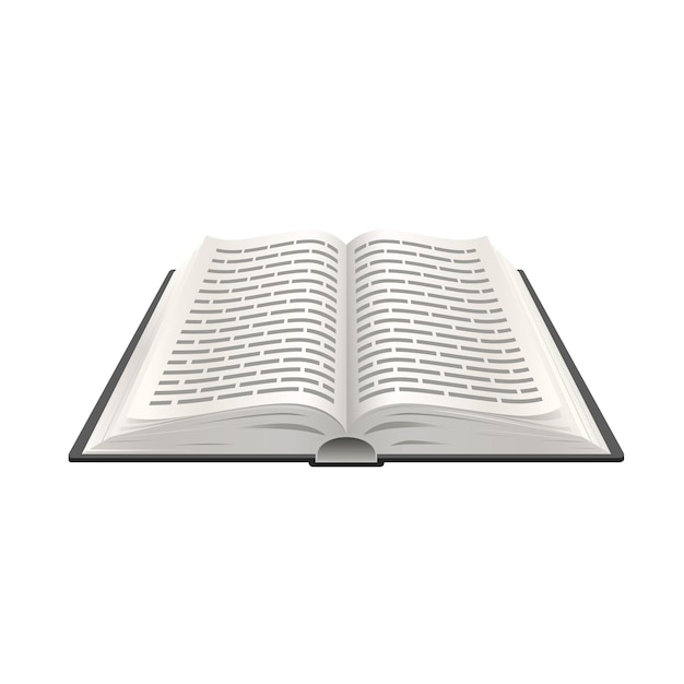 Realistisches offenes Buch 3d, Papierobjekterziehung. Vektor-Illustration