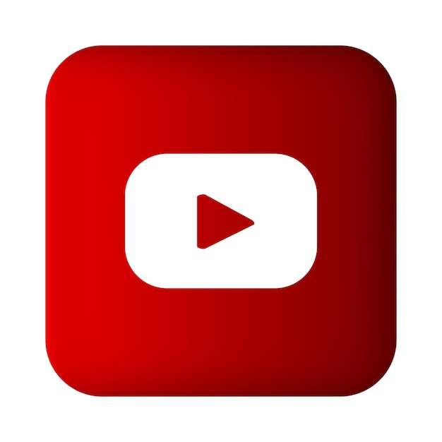 Vektor realistisches quadrat mit youtube-logo