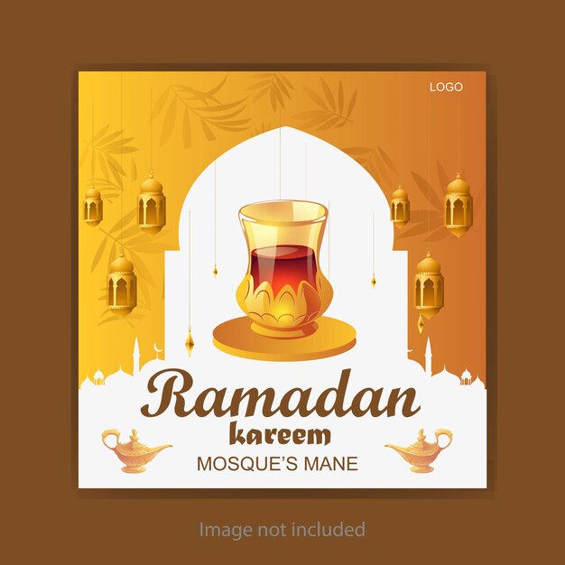 Realistisches Ramadan-Post-Design für soziale Medien