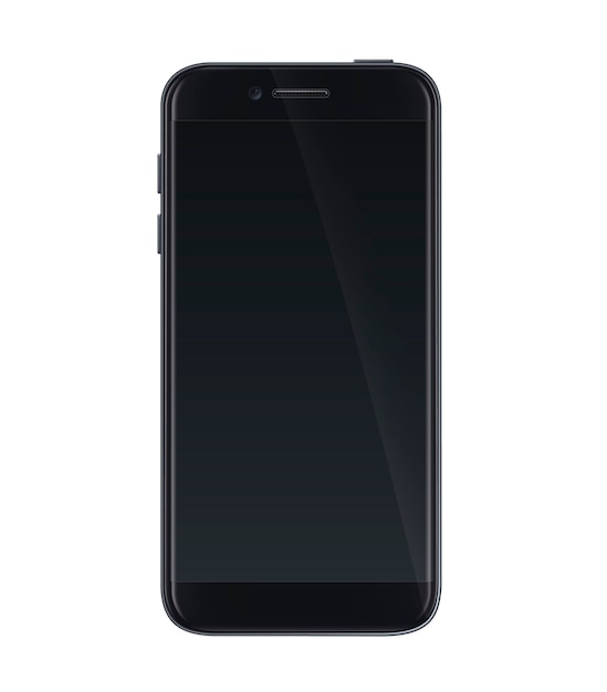 Realistisches schwarzes Smartphone-Design mit leerem Bildschirm