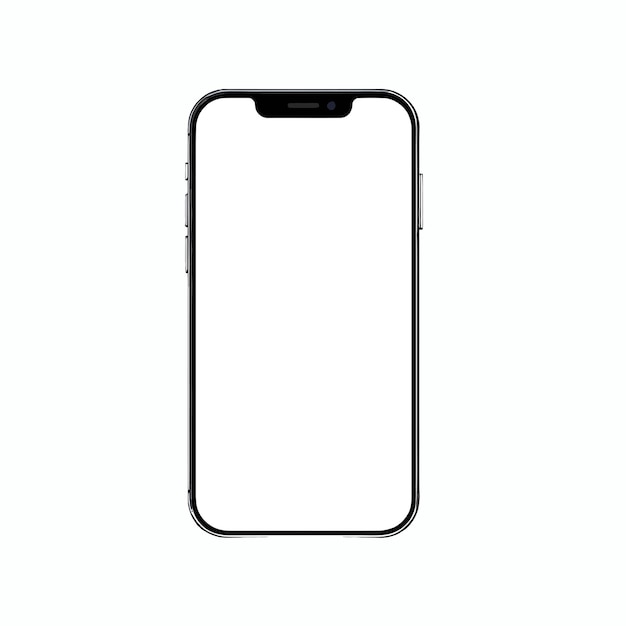 Realistisches Smart-Mobile-Mockup mit leerem weißen Display auf weißem Hintergrund