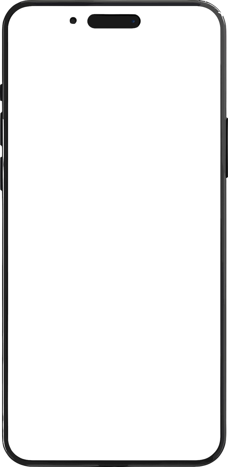 Vektor realistisches smart-mobile-mockup mit leerem weißen display auf weißem hintergrund