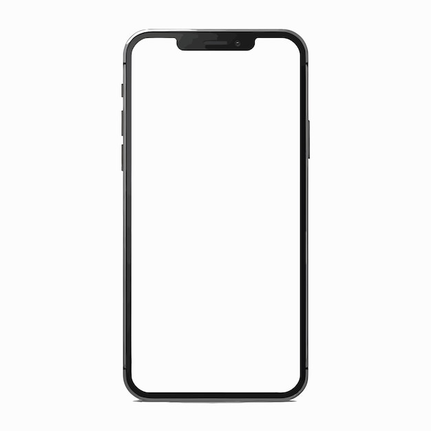 Realistisches Smart-Mobile-Mockup mit leerem weißen Display auf weißem Hintergrund