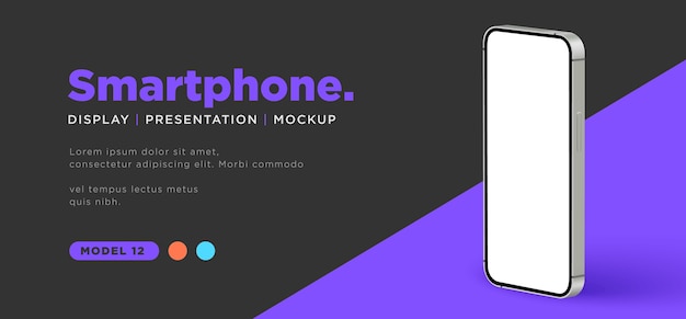 Realistisches Smartphone mit leerer Bildschirmmodellpräsentation