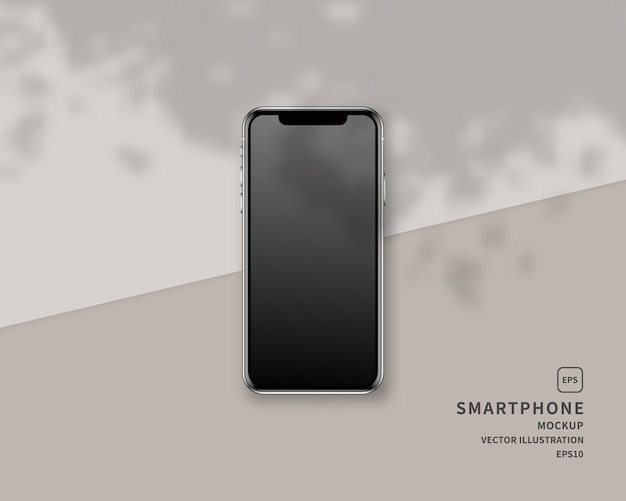 Realistisches Smartphone mit Schattenüberlagerung. Szene.