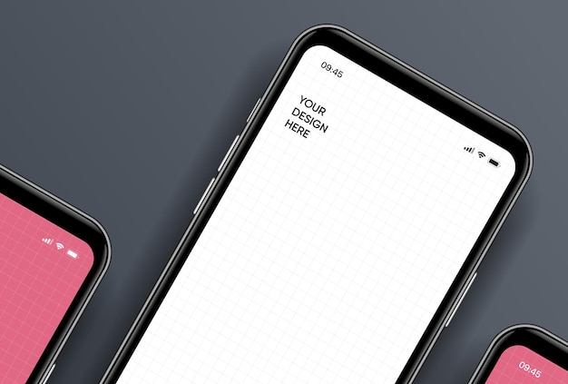 Realistisches Smartphone-Mockup Mobiltelefonvektor mit isoliertem auf weißem Hintergrund Vorderseite des Geräts