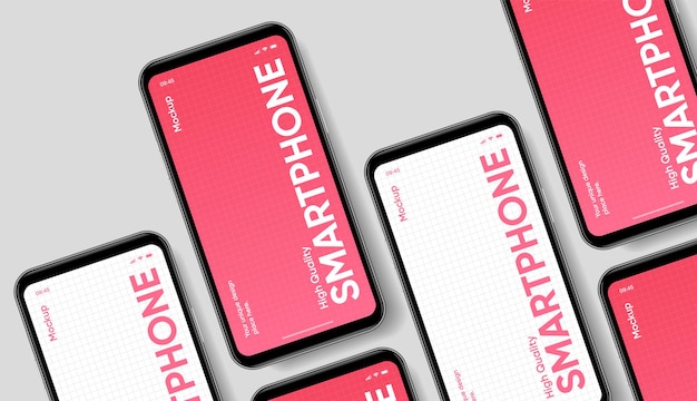 Realistisches Smartphone-Mockup Mobiltelefonvektor mit isoliertem auf weißem Hintergrund Vorderseite des Geräts