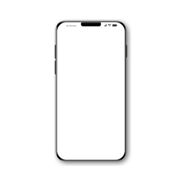 Realistisches Smartphone-Mockup Mobiltelefonvektor mit isoliertem Bild auf weißem Hintergrund