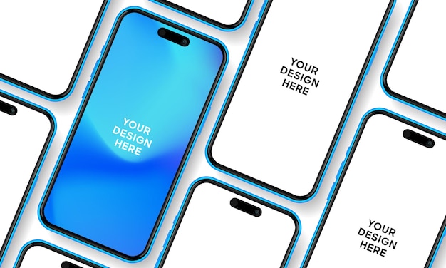 Realistisches Smartphone-Mockup Mobiltelefonvektor mit isoliertem Bild auf weißem Hintergrund
