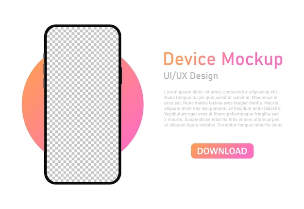 Realistisches smartphone-modell mit leerem bildschirm. interface-ui- und ux-design. modernes design.