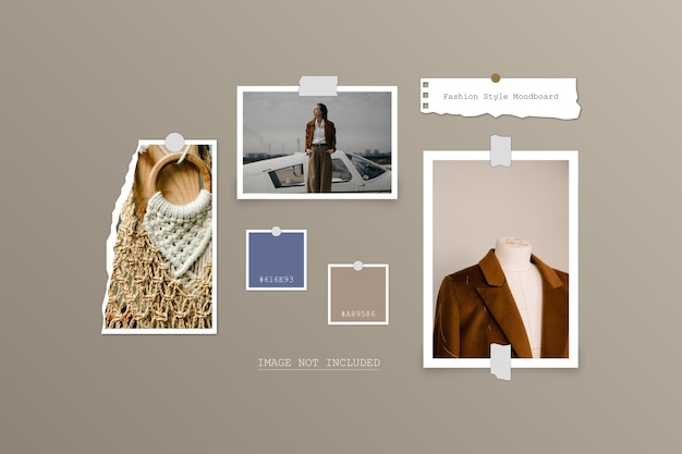 Realistisches und minimalistisches moodboard