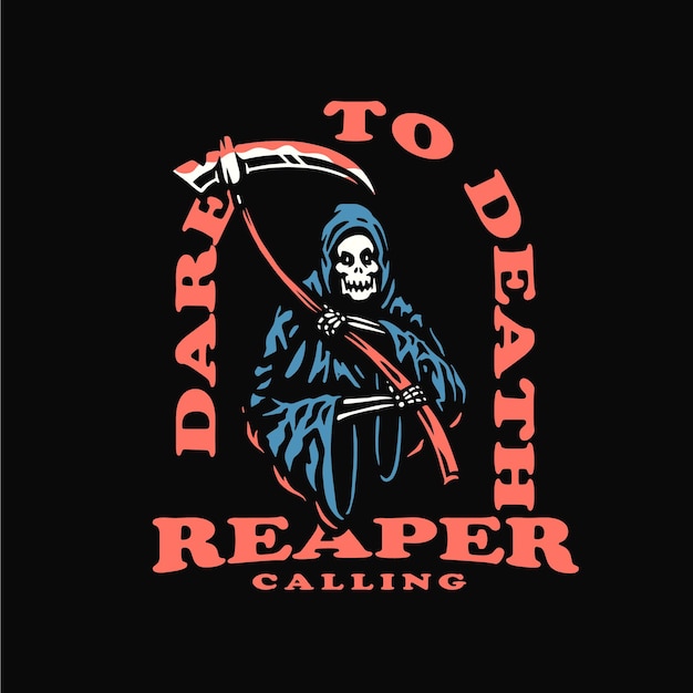 Vektor reaper und sense t-shirt illustrationsvorlage