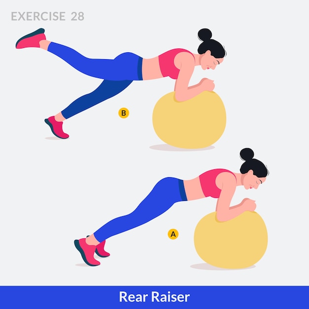 Vektor rear raiser übung frau workout fitness aerobic und übungen