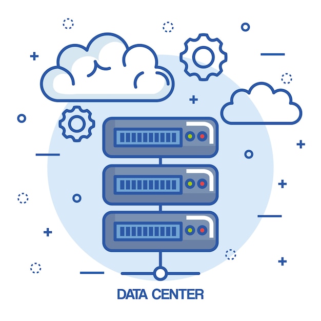 Rechenzentrum cloud-verbindung hosting-server computerinformationen