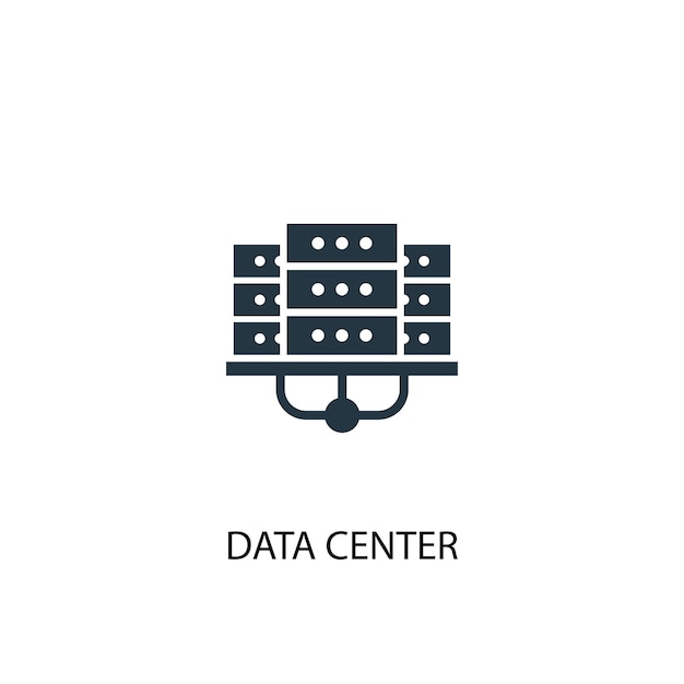 Rechenzentrum-Symbol. Einfache Elementillustration. Symboldesign für Rechenzentren aus Big Data, Datenbanksammlung. Kann für Web und Mobile verwendet werden.