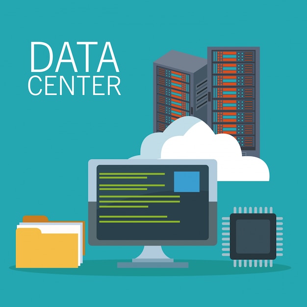 Rechenzentrum technologie symbole