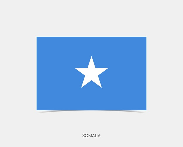 Vektor rechteck-flagge-symbol von somalia mit schatten