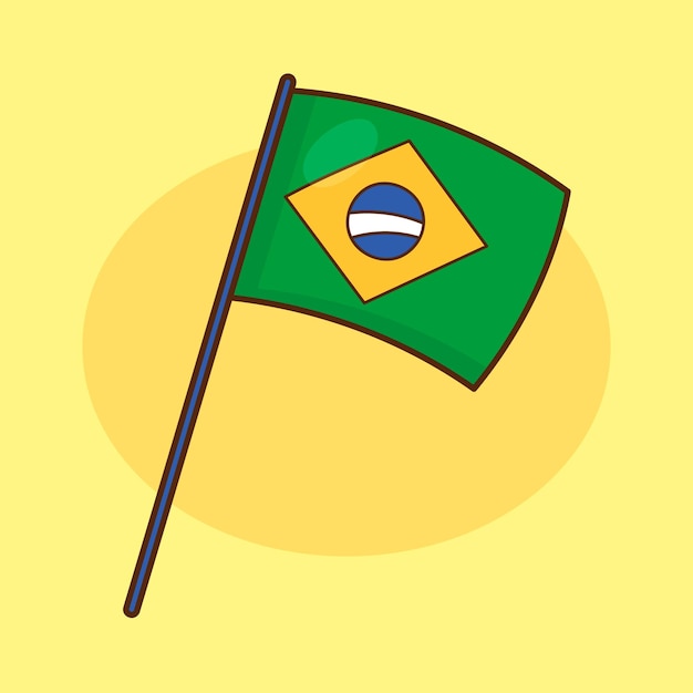 Vektor rechteckige brasilianische flagge