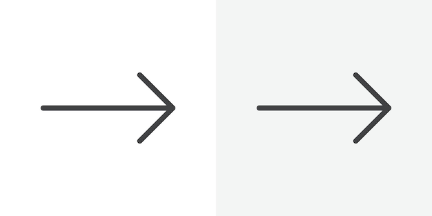 Rechtspfeil-Symbol Umrisse-Vektorzeichen