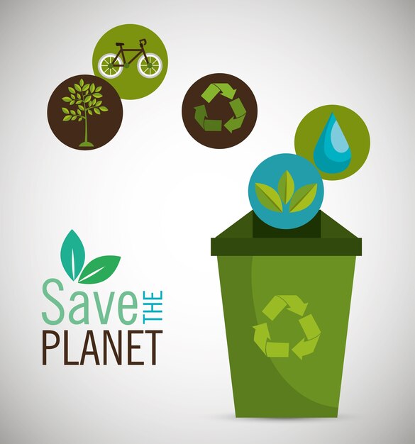 Recyceln sie das planeten-icon-design