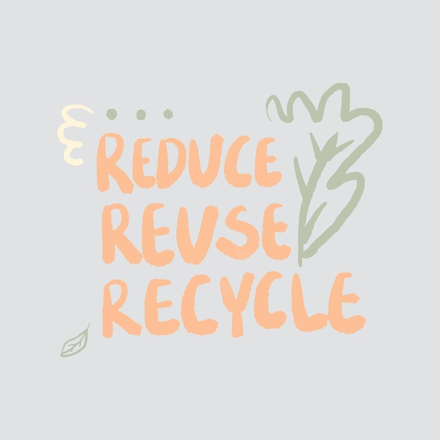 Recycle handschrift organic zero waste living illustration