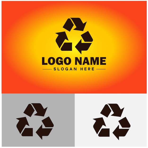 Vektor recycling-ikonen pfeil bio-abfall biologisch abbaubare abfälle wiederverwendung müll ökologie umwelt-silhouette vektor-logo