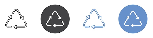 Recycling-Symbol Flachkunst in Schwarz-Weiß isoliert