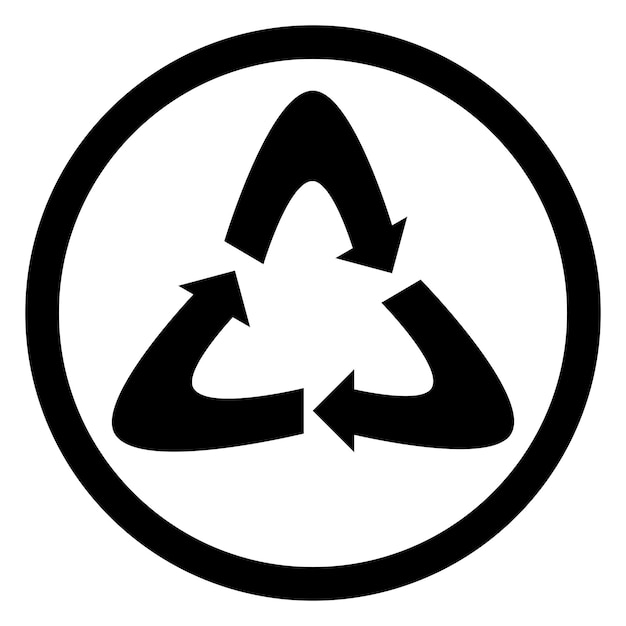 Recycling-symbol schwarz recycling-logo und recycling-symbol recycling-symbol und umwelt-öko-natur-symbol flache designillustration des vektors quadratischer plan