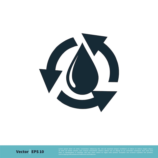 Recycling-tropfen-wasser-symbol vektor logo vorlage illustration design vektor eps 10