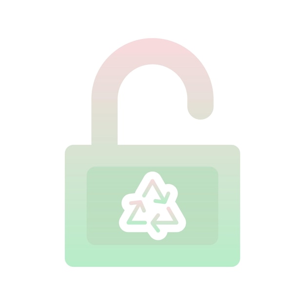 Recycling-Vorhängeschloss-Logo-Farbverlauf-Design-Vorlage-Icon-Element