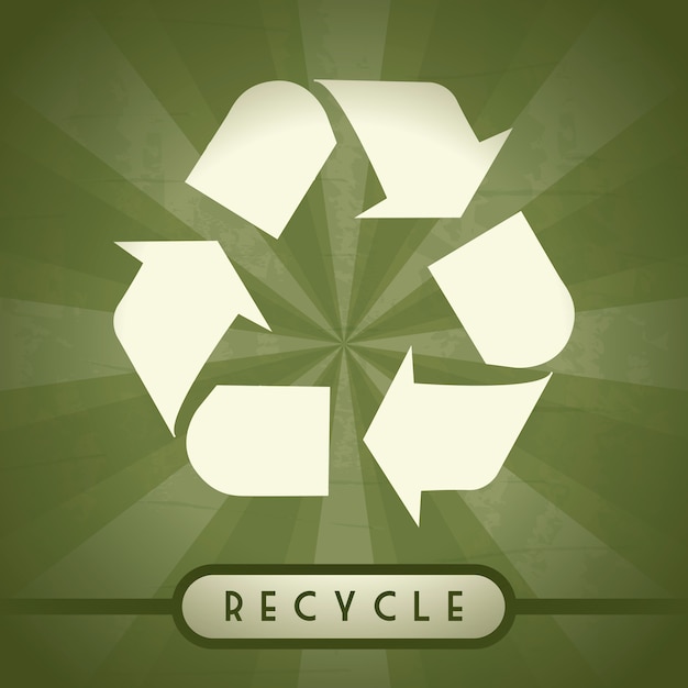 Recycling-Zeichen über grünem Hintergrund Vektor-Illustration