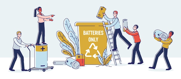 Recyclingkonzept für gebrauchte batterien.