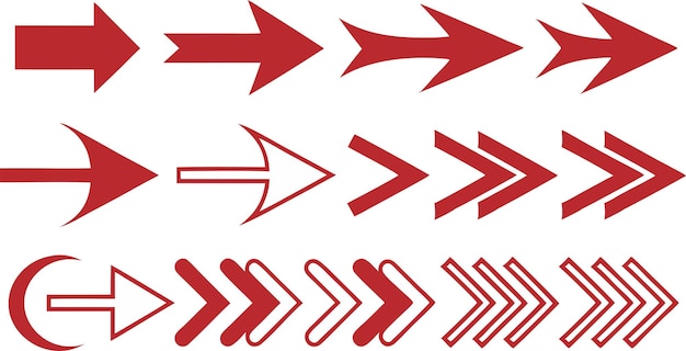 Red Arrows Vector Collection Hochwertige Ikonen und Grafiken