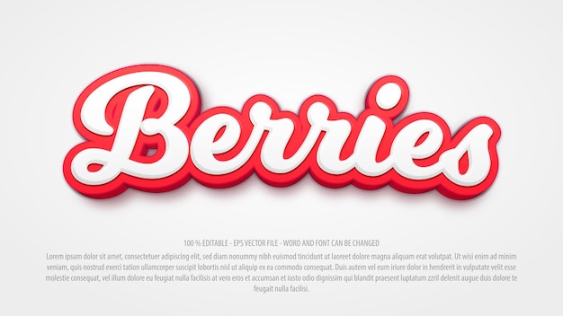 Red Berry 3D bearbeitbarer Texteffekt