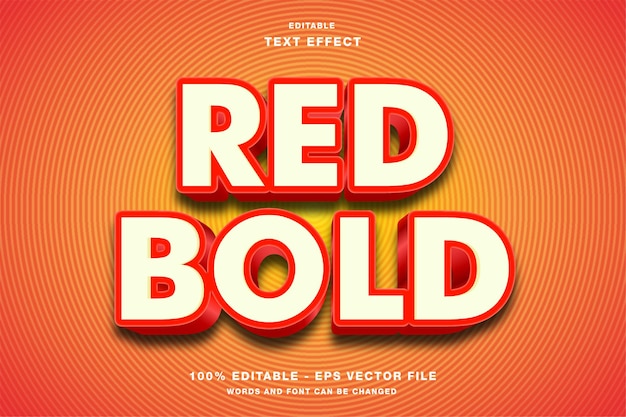 Red Bold 3D Style Editierbarer Texteffekt